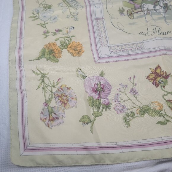 Hermes scarf 100% silk "Quai aux Fleurs" first edition 1952 vintage France rare - Picture 7 of 9